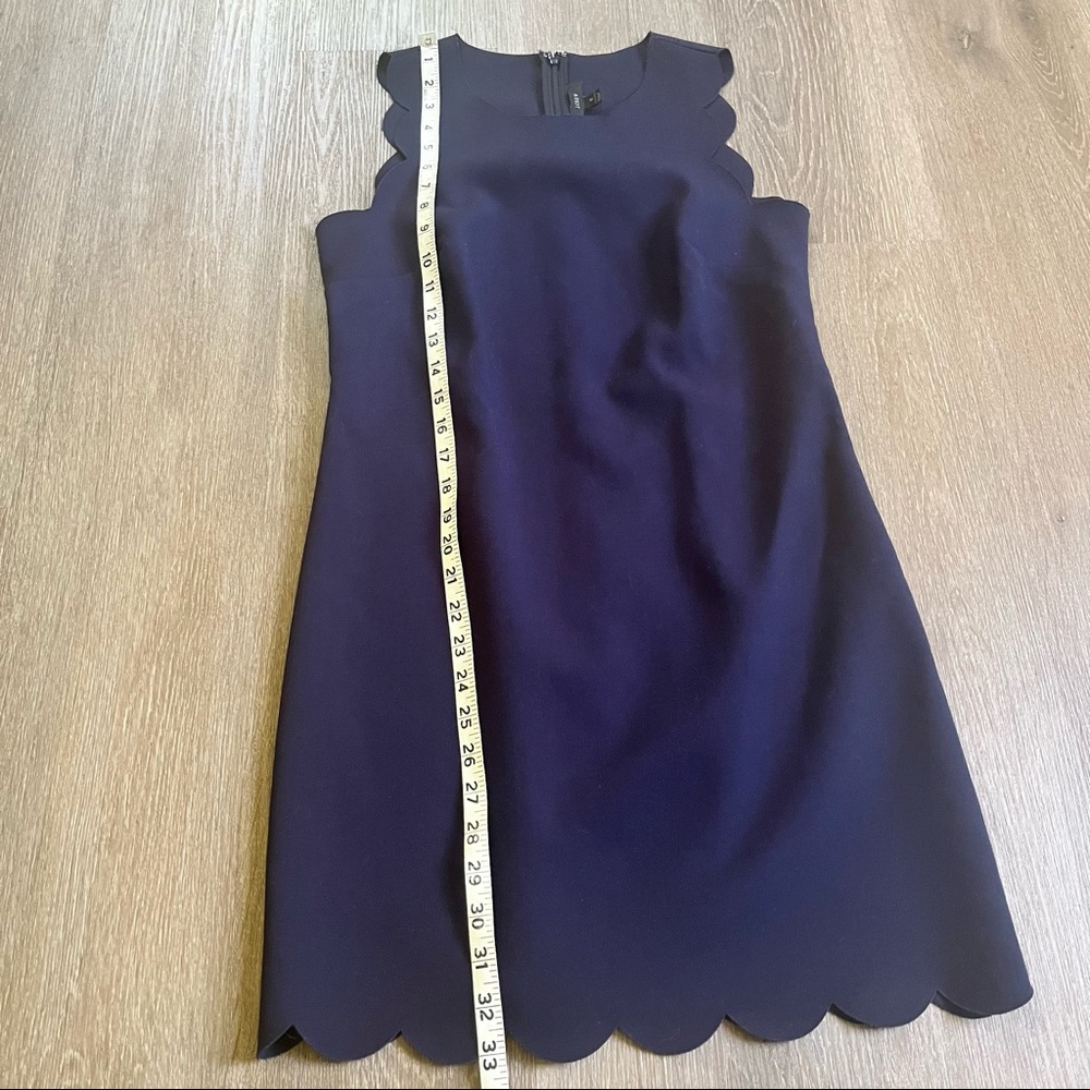 J.crew navy blue scallop shift dress - Picture 3 of 10